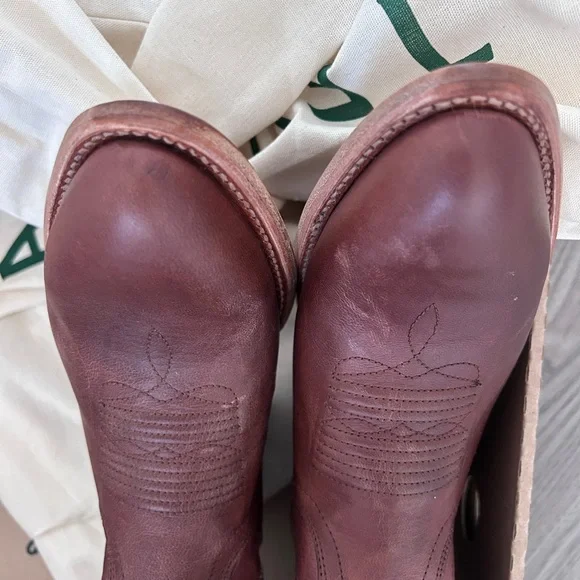 NIB Tecovas Jamie II Chestnut Leather Cowboy Boots with stitching - Picture 11 of 15